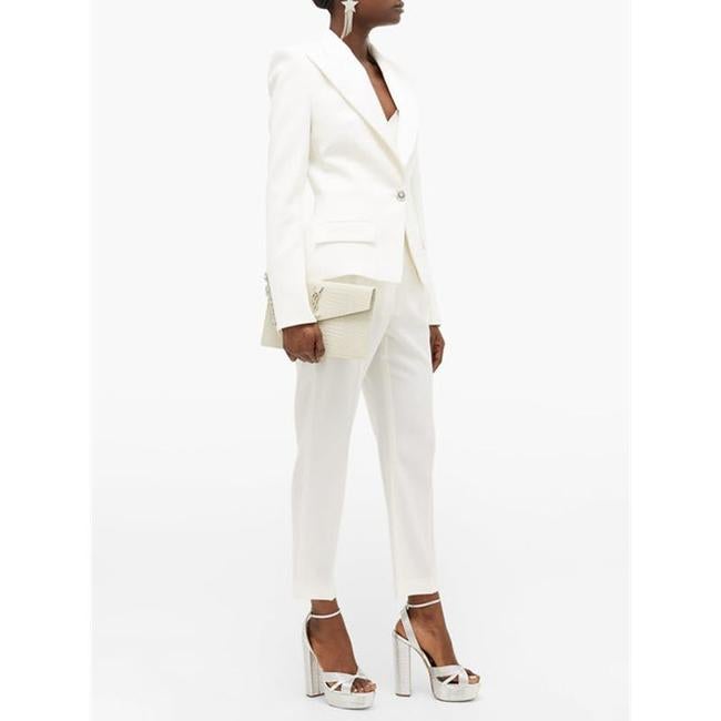 Saint Laurent Calfskin Crocodile Embossed Uptown Monogram Pouch Crema Soft Off-white Croc-effect Leather Clutch - image 2