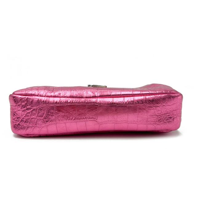 Saint Laurent Camera Lou Double Zip Metallic Chain Monogram Pink Leather Cross Body Bag - photo 6