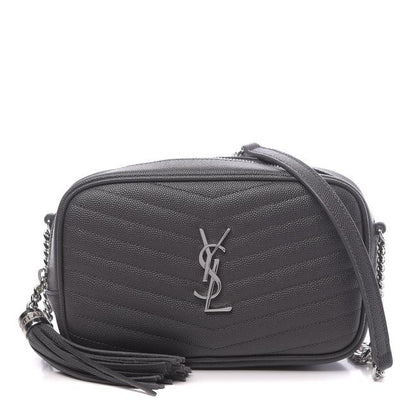 Saint Laurent Camera Lou Grain De Poudre Matelasse Monogram Mini Asphalt Grey Leather Cross Body Bag - image 1