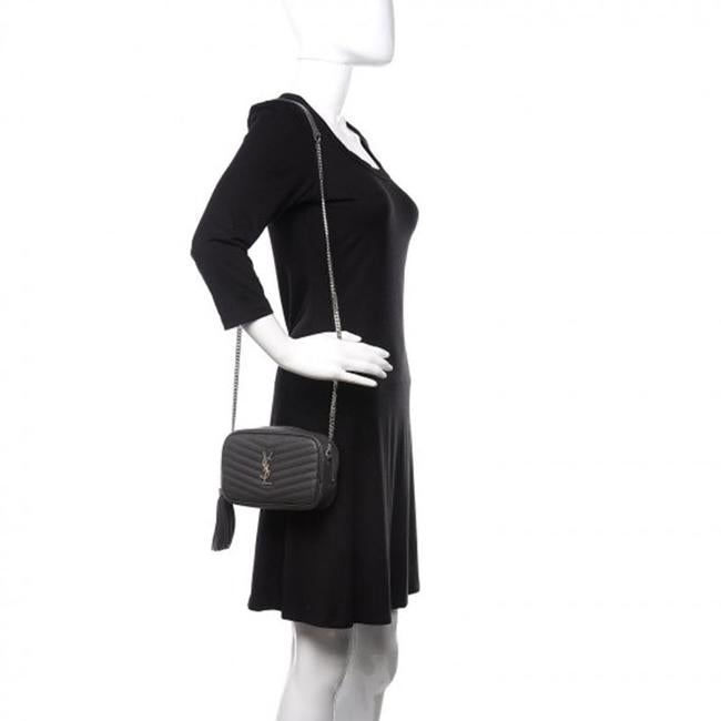 Saint Laurent Camera Lou Grain De Poudre Matelasse Monogram Mini Asphalt Grey Leather Cross Body Bag - image 2