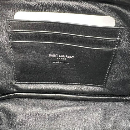 Saint Laurent Camera Lou Grain De Poudre Matelasse Monogram Mini Asphalt Grey Leather Cross Body Bag - image 11
