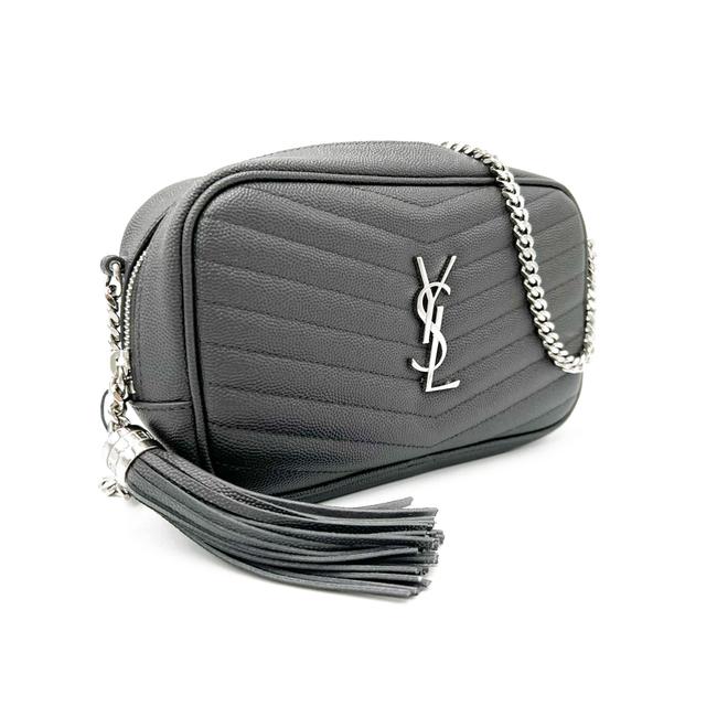 Saint Laurent Camera Lou Grain De Poudre Matelasse Monogram Mini Asphalt Grey Leather Cross Body Bag - image 5