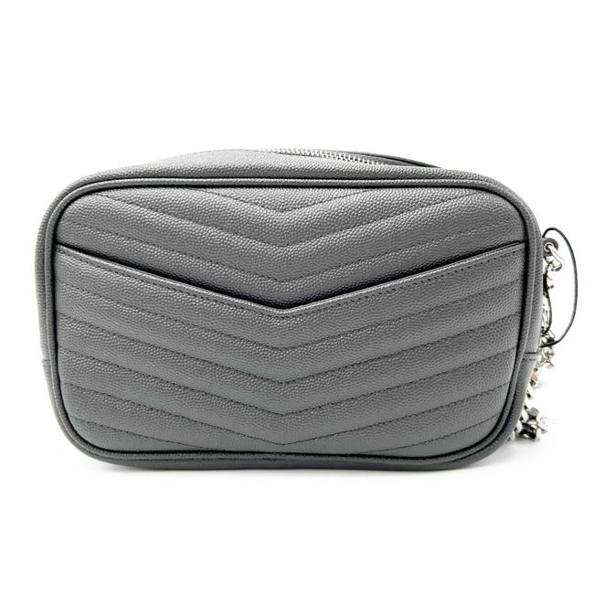 Saint Laurent Camera Lou Grain De Poudre Matelasse Monogram Mini Asphalt Grey Leather Cross Body Bag - image 6