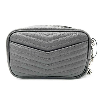 Saint Laurent Camera Lou Grain De Poudre Matelasse Monogram Mini Asphalt Grey Leather Cross Body Bag - image 6
