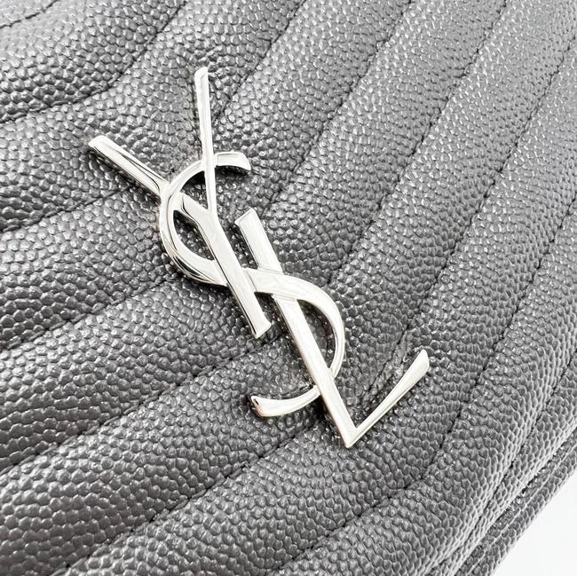 Saint Laurent Camera Lou Grain De Poudre Matelasse Monogram Mini Asphalt Grey Leather Cross Body Bag - image 9