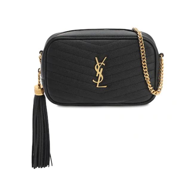 Saint Laurent Camera Lou Grain De Poudre Matelasse Monogram Mini Black Leather Cross Body Bag - image 1