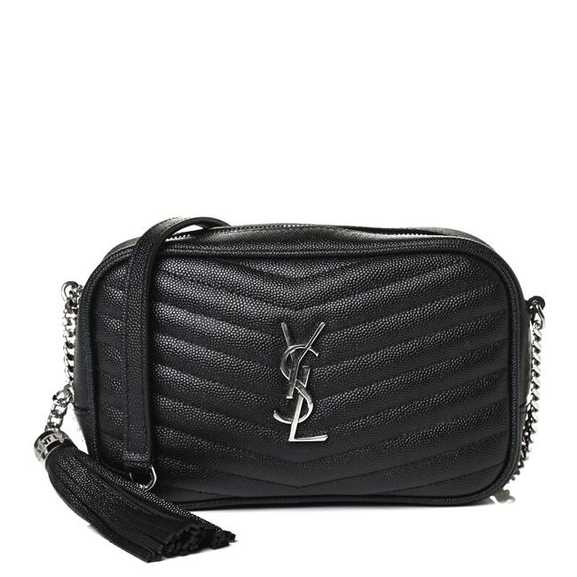 Saint Laurent Camera Lou Grain De Poudre Matelasse Monogram Mini Black Leather Cross Body Bag - image 1