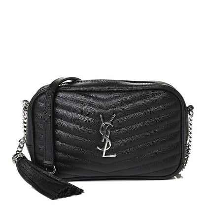 Saint Laurent Camera Lou Grain De Poudre Matelasse Monogram Mini Black Leather Cross Body Bag - image 1