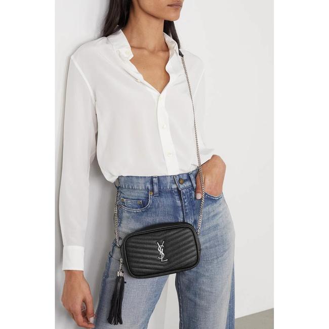 Saint Laurent Camera Lou Grain De Poudre Matelasse Monogram Mini Black Leather Cross Body Bag - image 2