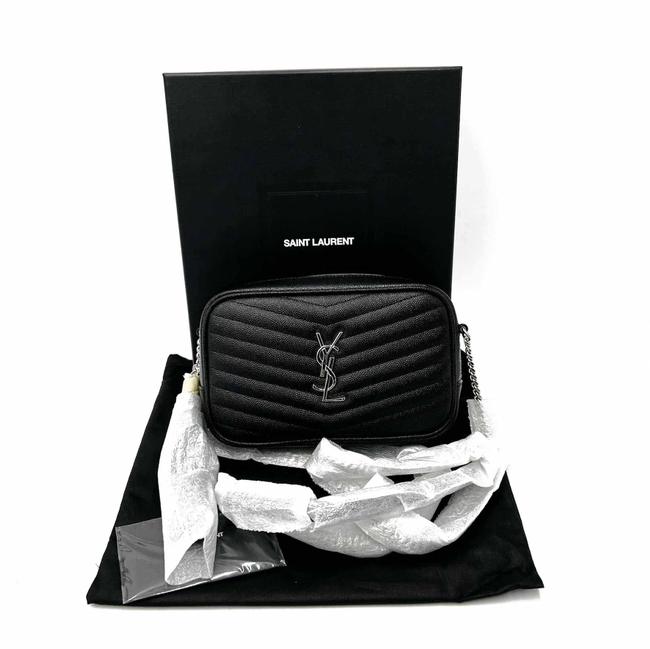 Saint Laurent Camera Lou Grain De Poudre Matelasse Monogram Mini Black Leather Cross Body Bag - image 3