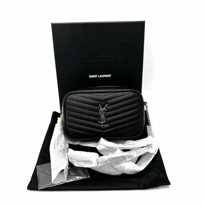 Saint Laurent Camera Lou Grain De Poudre Matelasse Monogram Mini Black Leather Cross Body Bag - image 3