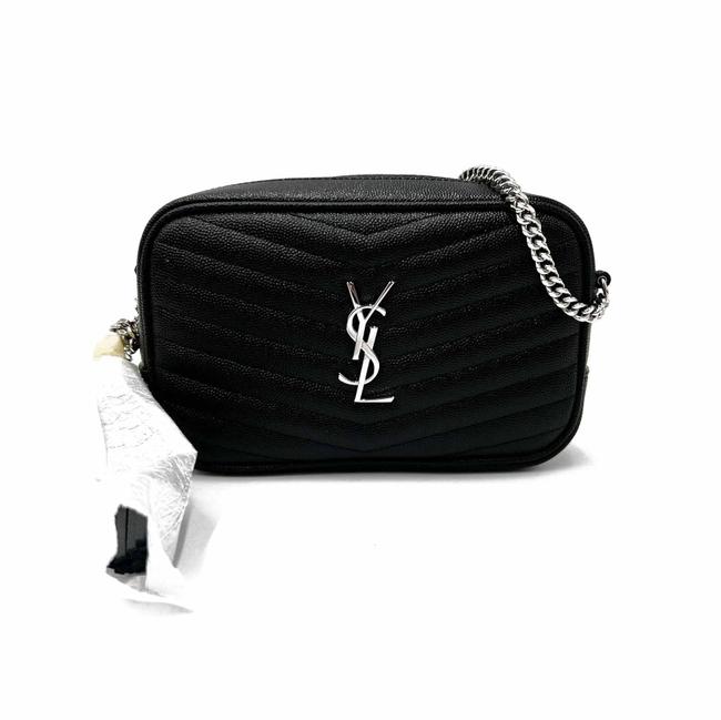 Saint Laurent Camera Lou Grain De Poudre Matelasse Monogram Mini Black Leather Cross Body Bag - image 4