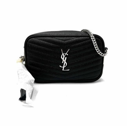 Saint Laurent Camera Lou Grain De Poudre Matelasse Monogram Mini Black Leather Cross Body Bag - image 4