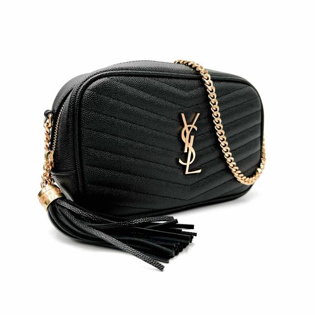 Saint Laurent Camera Lou Grain De Poudre Matelasse Monogram Mini Black Leather Cross Body Bag - image 5