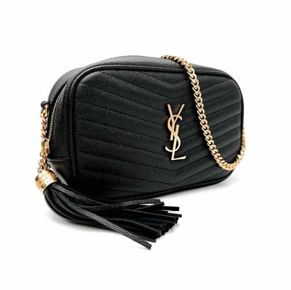 Saint Laurent Camera Lou Grain De Poudre Matelasse Monogram Mini Black Leather Cross Body Bag - image 5