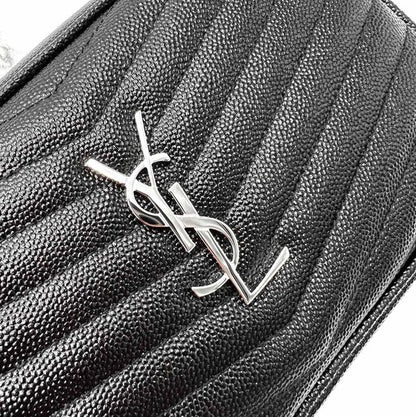 Saint Laurent Camera Lou Grain De Poudre Matelasse Monogram Mini Black Leather Cross Body Bag - image 7