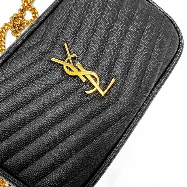 Saint Laurent Camera Lou Grain De Poudre Matelasse Monogram Mini Black Leather Cross Body Bag - image 8