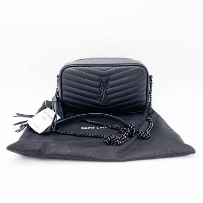 Saint Laurent Camera Lou Grain De Poudre Matelasse Monogram Mini Black Leather Shoulder Bag - image 4