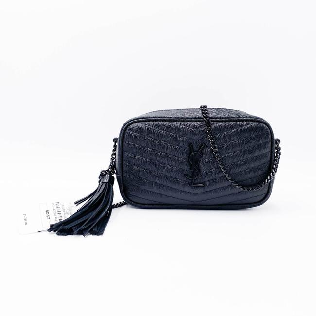 Saint Laurent Camera Lou Grain De Poudre Matelasse Monogram Mini Black Leather Shoulder Bag - image 5