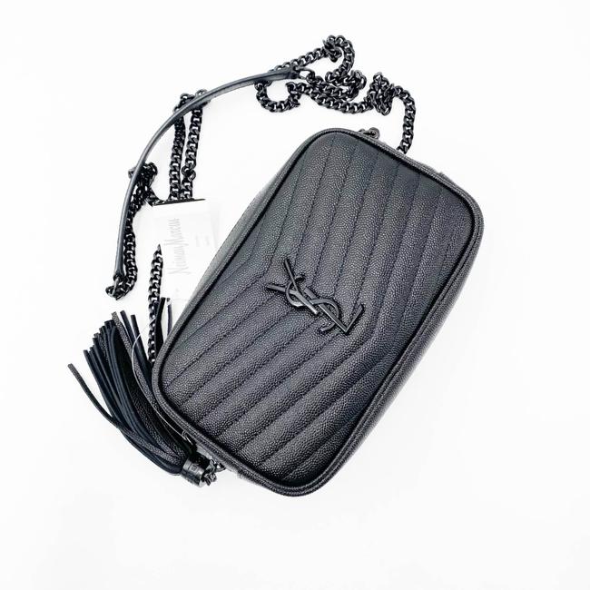 Saint Laurent Camera Lou Grain De Poudre Matelasse Monogram Mini Black Leather Shoulder Bag - image 8