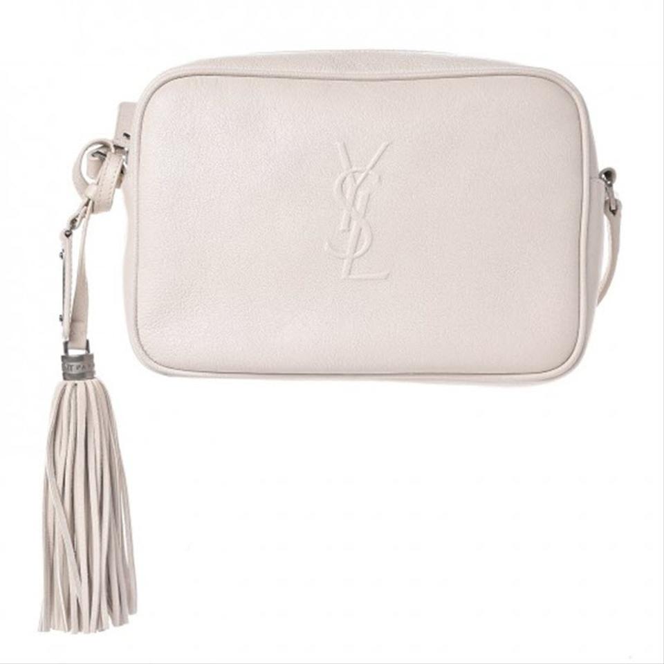 Saint Laurent Camera Lou Lambskin Monogram Small Icy White Leather Shoulder Bag - photo 1