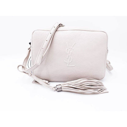 Saint Laurent Camera Lou Lambskin Monogram Small Icy White Leather Shoulder Bag - photo 4