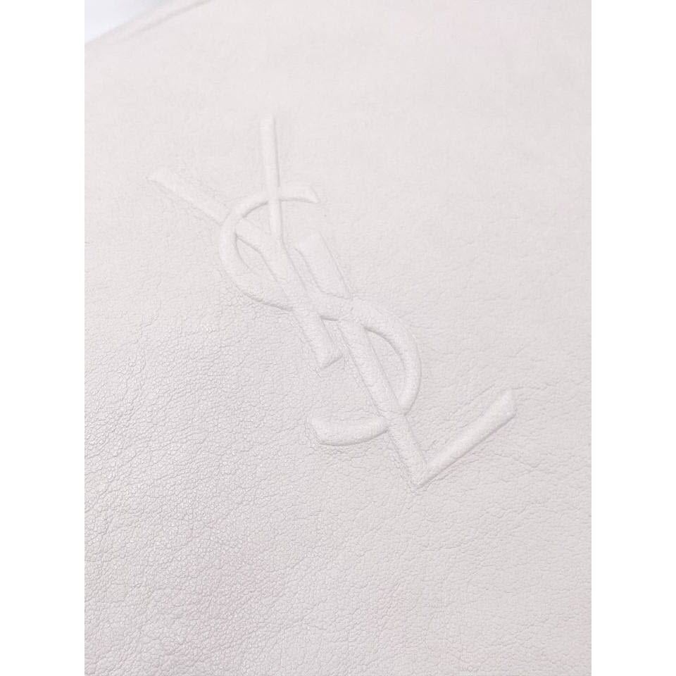 Saint Laurent Camera Lou Lambskin Monogram Small Icy White Leather Shoulder Bag - photo 10