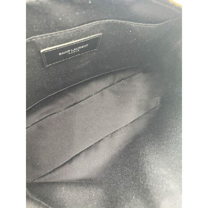 Saint Laurent Camera Lou Lambskin Monogram Small Icy White Leather Shoulder Bag - photo 9
