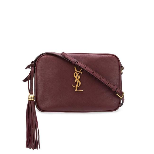 Saint Laurent Camera Lou Medium Smooth Monogram Burgundy Red Leather Cross Body Bag - image 1