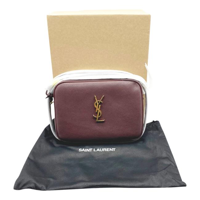 Saint Laurent Camera Lou Medium Smooth Monogram Burgundy Red Leather Cross Body Bag - image 3