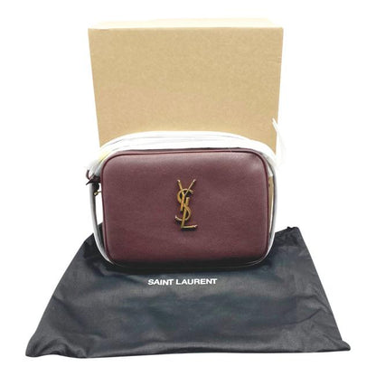 Saint Laurent Camera Lou Medium Smooth Monogram Burgundy Red Leather Cross Body Bag - image 3