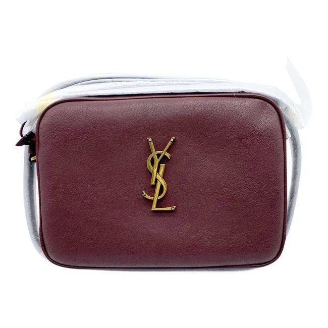 Saint Laurent Camera Lou Medium Smooth Monogram Burgundy Red Leather Cross Body Bag - image 4