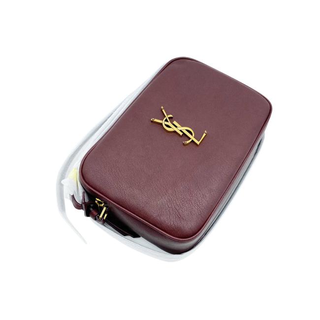 Saint Laurent Camera Lou Medium Smooth Monogram Burgundy Red Leather Cross Body Bag - image 7