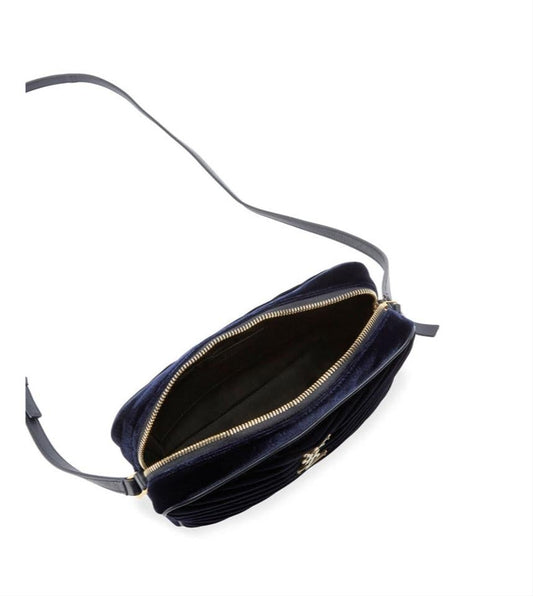 Saint Laurent Camera Lou Medium Ysl Monogram Quilted Blue Velvet Cross Body Bag - image 2