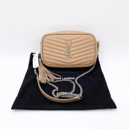 Saint Laurent Camera Lou Mini Beige Leather Shoulder Bag - photo 4