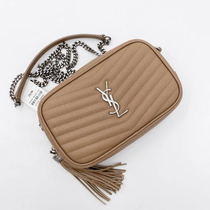 Saint Laurent Camera Lou Mini Beige Leather Shoulder Bag - photo 8