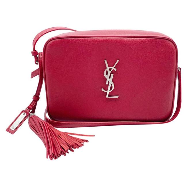 Saint Laurent Camera Lou Smooth Monogram Tassel Red Leather Cross Body Bag - image 1