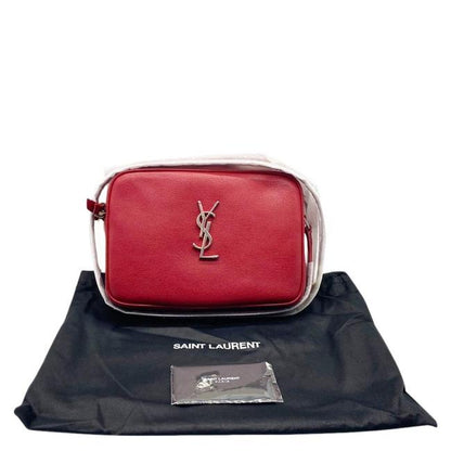 Saint Laurent Camera Lou Smooth Monogram Tassel Red Leather Cross Body Bag - image 3