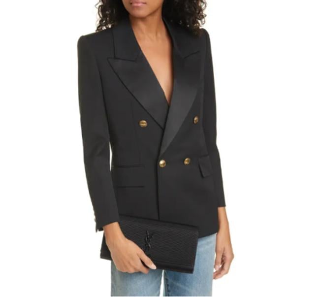 Saint Laurent Cassandre Monogram Black Viscose Clutch - photo 2