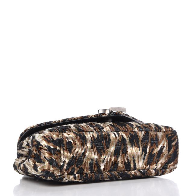 Saint Laurent Chain Jacquard Leopard Matelasse Chevron Monogram Baby Black Canvas Shoulder Bag - image 5