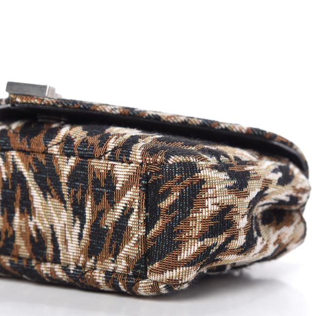 Saint Laurent Chain Jacquard Leopard Matelasse Chevron Monogram Baby Black Canvas Shoulder Bag - image 6