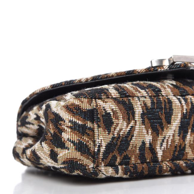 Saint Laurent Chain Jacquard Leopard Matelasse Chevron Monogram Baby Black Canvas Shoulder Bag - image 7