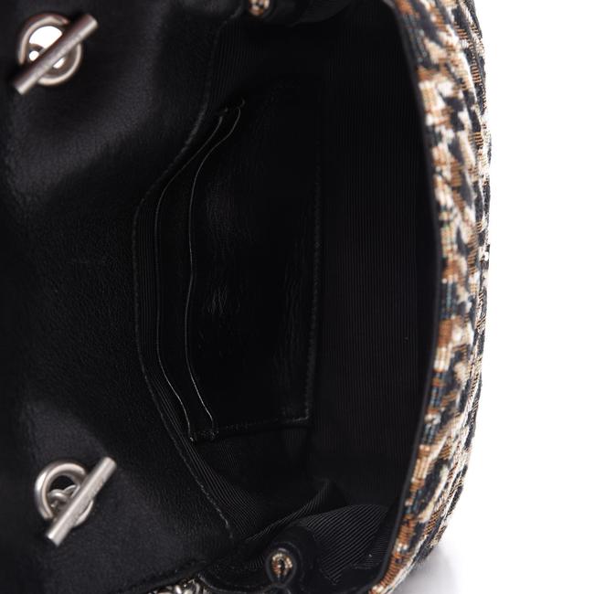 Saint Laurent Chain Jacquard Leopard Matelasse Chevron Monogram Baby Black Canvas Shoulder Bag - image 8