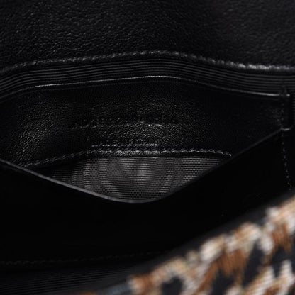 Saint Laurent Chain Jacquard Leopard Matelasse Chevron Monogram Baby Black Canvas Shoulder Bag - image 9