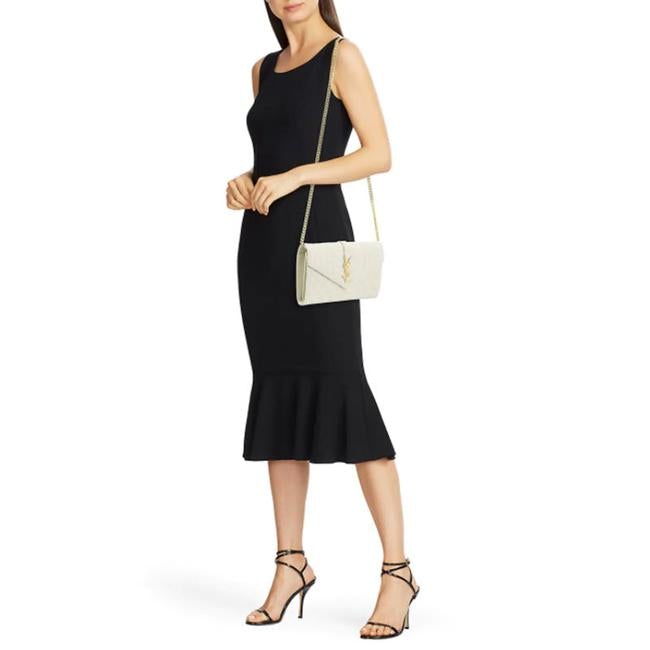 Saint Laurent Chain Wallet Envelope Monogram Matelasse Wallet-on-chain Triquilted White Leather Shoulder Bag - image 2