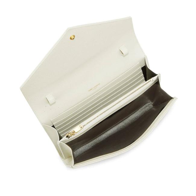 Saint Laurent Chain Wallet Envelope Monogram Matelasse Wallet-on-chain Triquilted White Leather Shoulder Bag - image 3