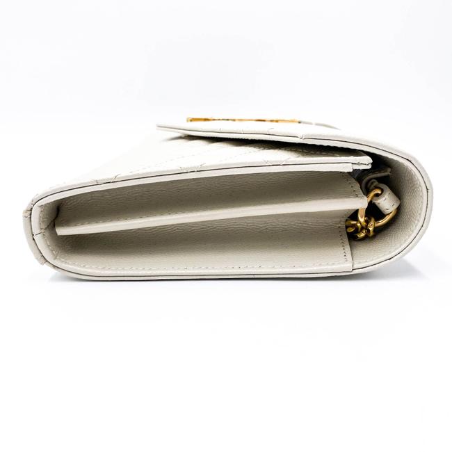 Saint Laurent Chain Wallet Envelope Monogram Matelasse Wallet-on-chain Triquilted White Leather Shoulder Bag - image 7
