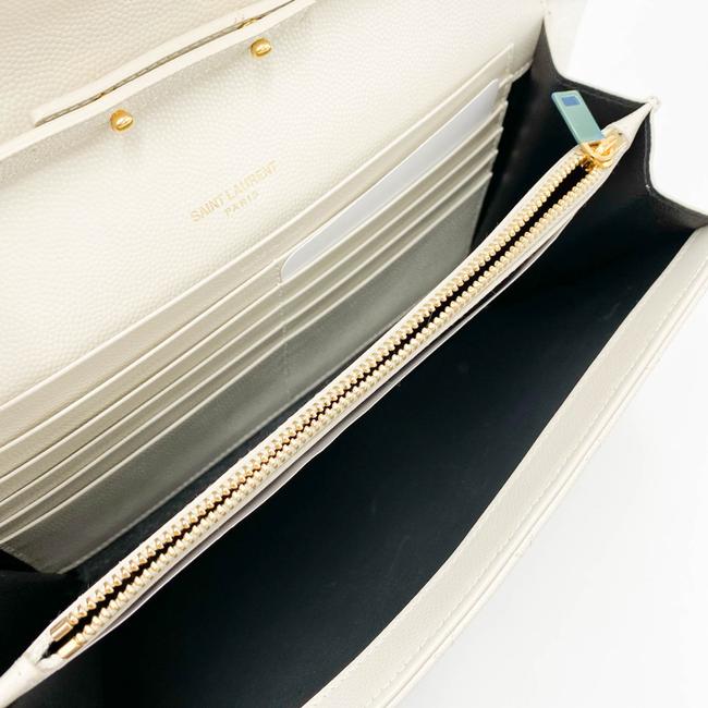 Saint Laurent Chain Wallet Envelope Monogram Matelasse Wallet-on-chain Triquilted White Leather Shoulder Bag - image 10