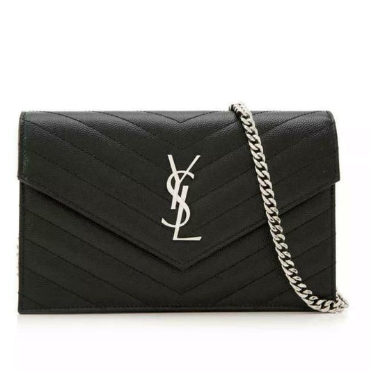 Saint Laurent Chain Wallet Envelope Woc Monogram Black Leather Cross Body Bag - image 1