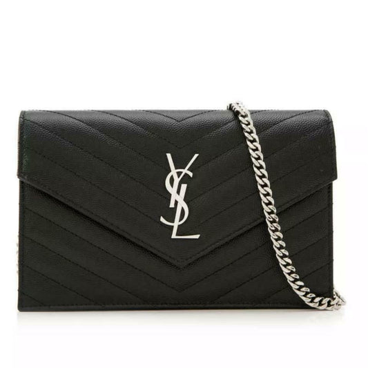 Saint Laurent Chain Wallet Envelope Woc Monogram Black Leather Cross Body Bag - image 1